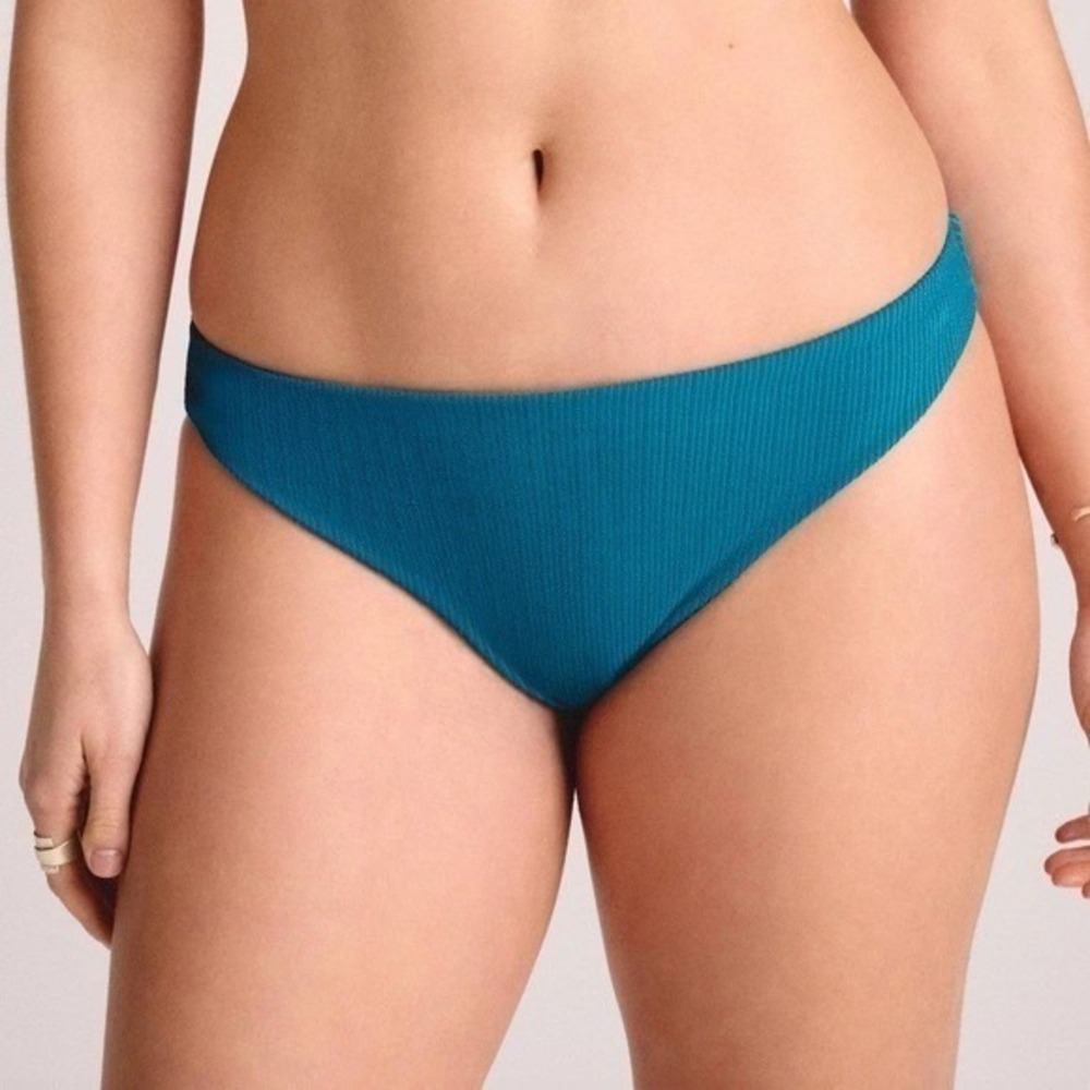 Women's Vitamin A Jade Blue Textured Bikini Bottom XS New With Tags
